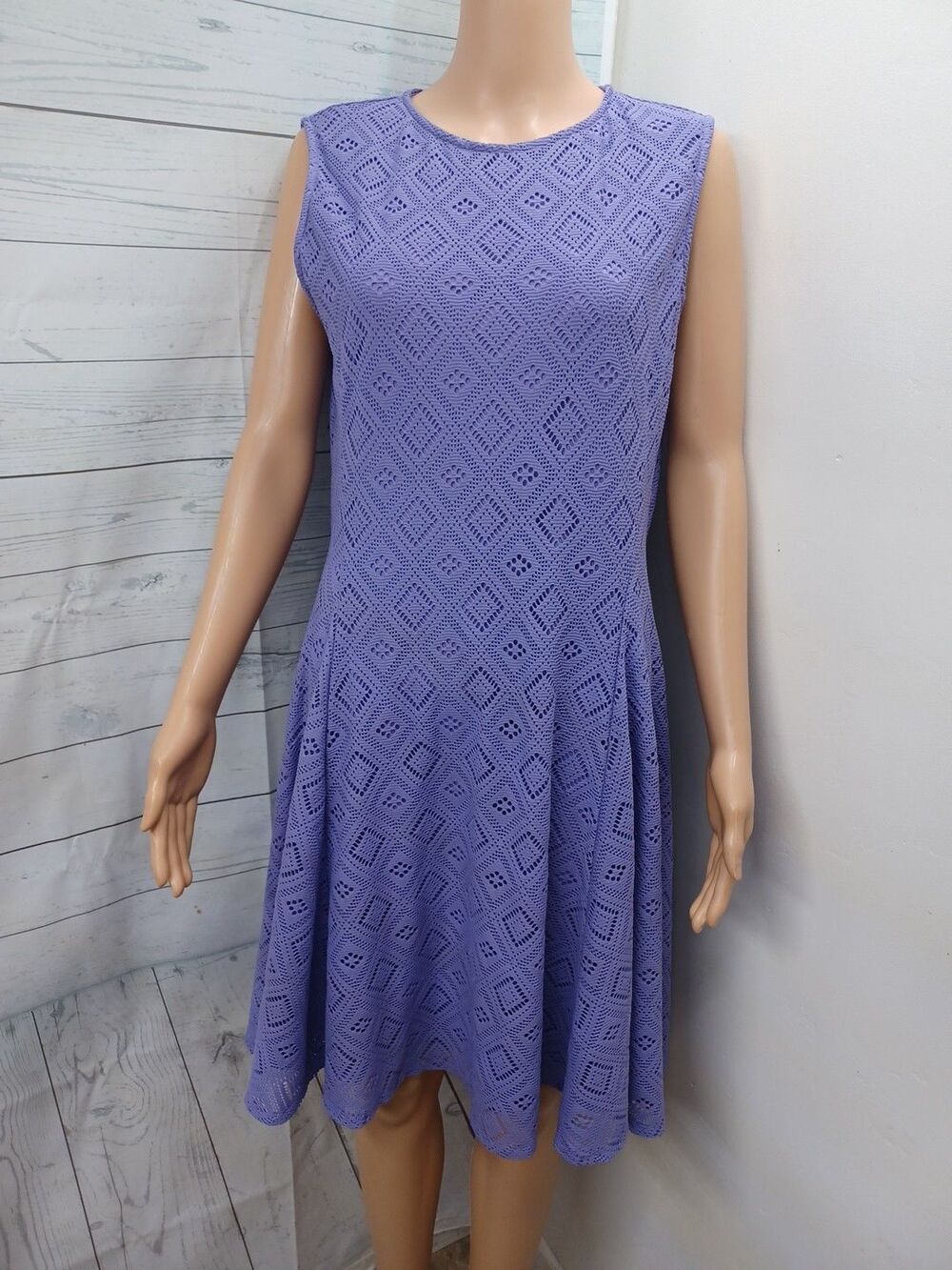 New York Company Dress Sz L Sheath Purple Cutouts Sleeveless